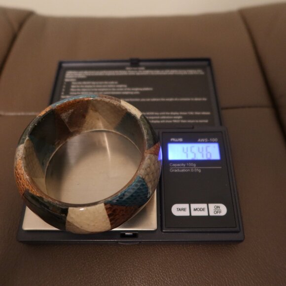 $450 ETRO cuff bangle bracelet multicolor teal, brown, grey, green, and cream - Picture 13 of 13